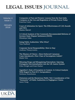 cover image of Legal Issues Journal 4(1)